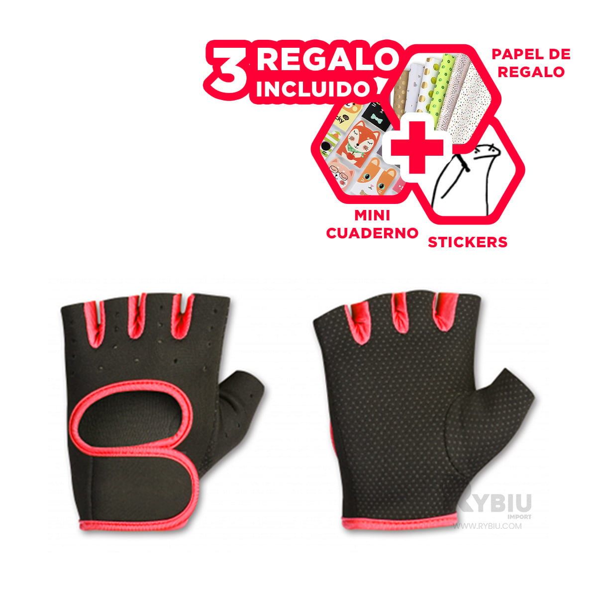 MITONES RYBIU DE30572 EJERCITARSE COMODOS ROJO + GIFT MINIAGENDA - 2