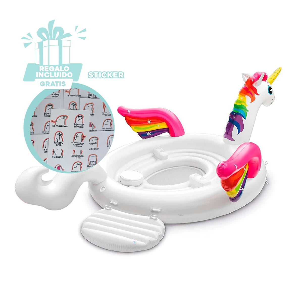 LANCHA ESTABLE PARA DIVERTIRSE UNICORNIO Y+REGALO STICKERS - 1