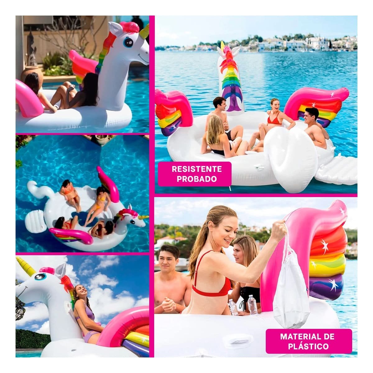 BARCA RECREATIVA INFLABLE UNICORNIO 57266EU PARA DIAS DE VERANO EN AGUA Y+POST IT - 1