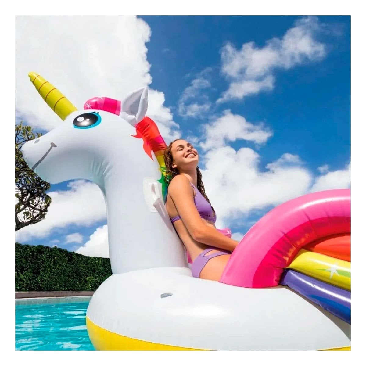 BARCA RECREATIVA INFLABLE UNICORNIO 57266EU PARA DIAS DE VERANO EN AGUA Y+POST IT - 2