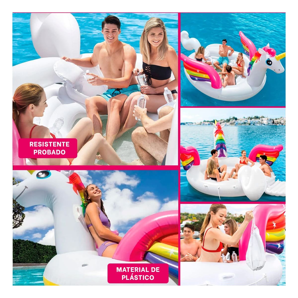 BARCA RECREATIVA INFLABLE UNICORNIO 57266EU PARA DIAS DE VERANO EN AGUA Y+POST IT - 5
