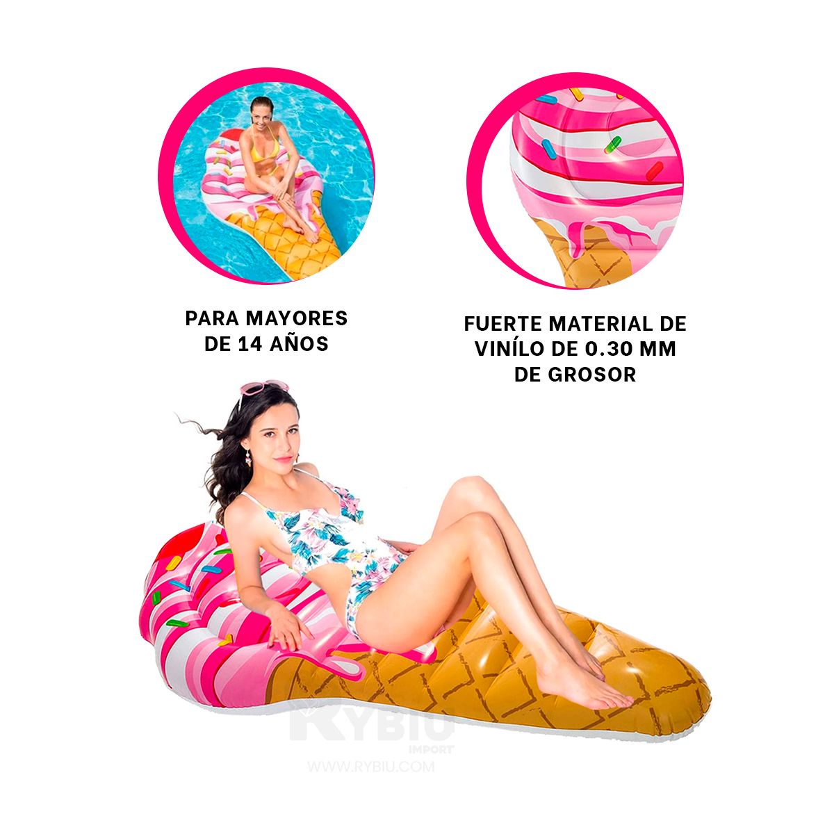 SALVAVIDAS DIDACTICODE HELADO 107X224CM Y+REGALO STICKERS - 3