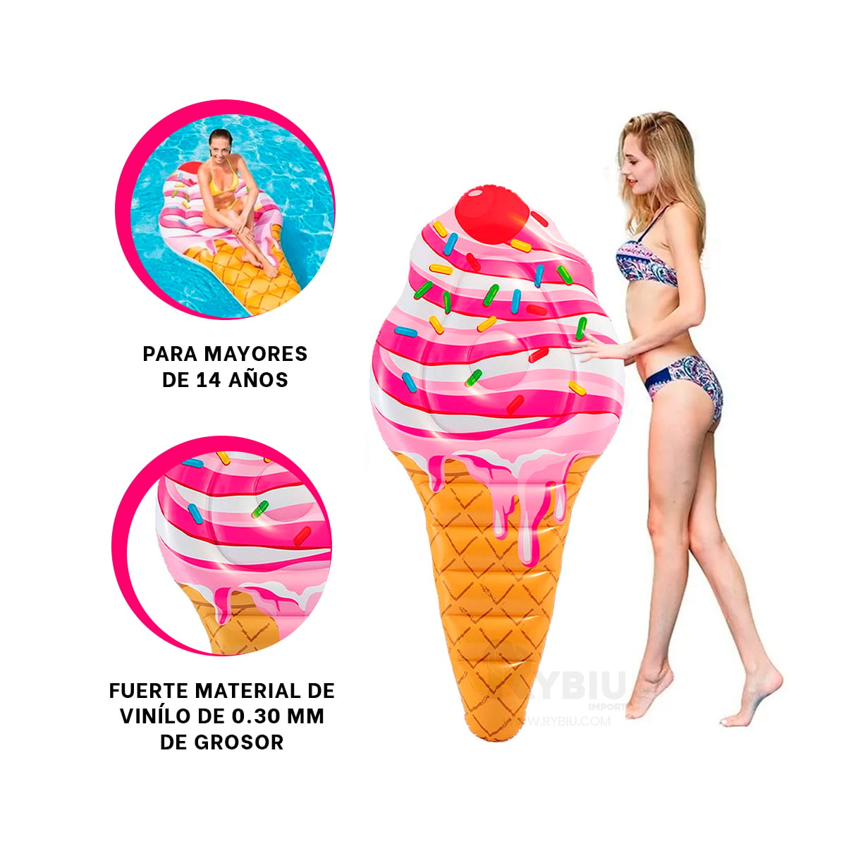 SALVAVIDAS DIDACTICODE HELADO 107X224CM Y+REGALO STICKERS - 4
