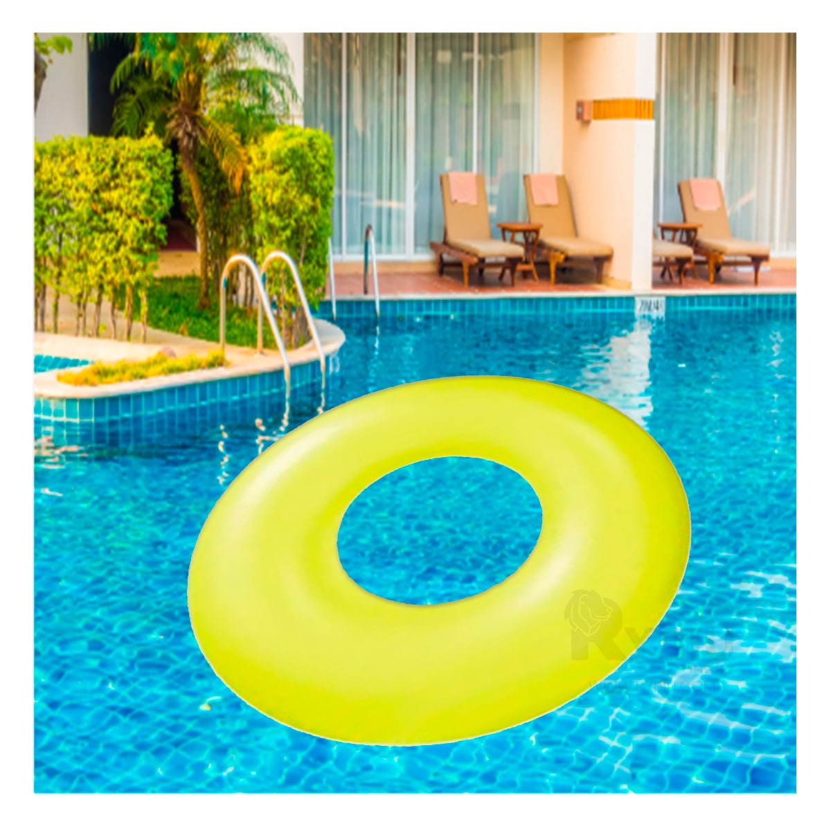 INFLABLE SENCILLO DE 91CM EN AMARILLO NEON Y+GIFT STICKERS - 4