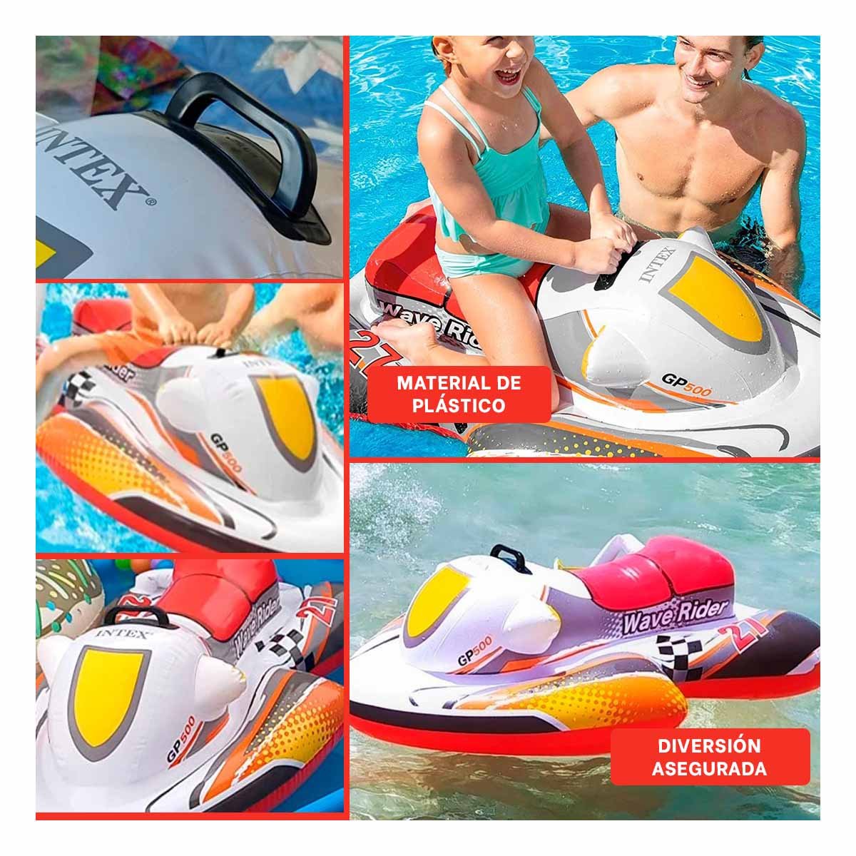 FLOTADOR PARA PISCINA MOTO 117 X 77 CM DIVERTIDO Y COLORIDO Y+POST IT - 1