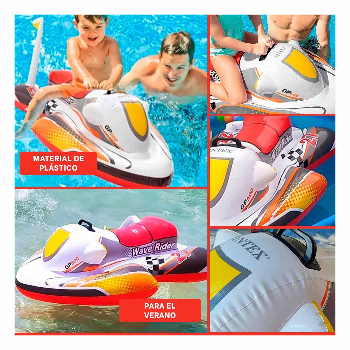FLOTADOR PARA PISCINA MOTO 117 X 77 CM DIVERTIDO Y COLORIDO Y+POST IT - 5