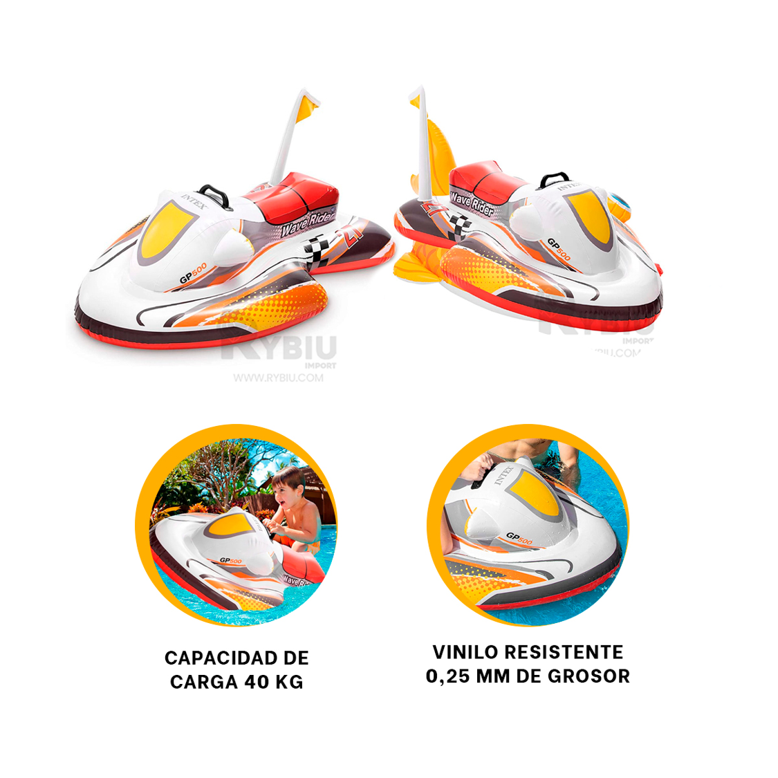INFLABLE LIGERO Y COMPACTO FORMA DE MOTO Y+REGALO STICKERS - 2