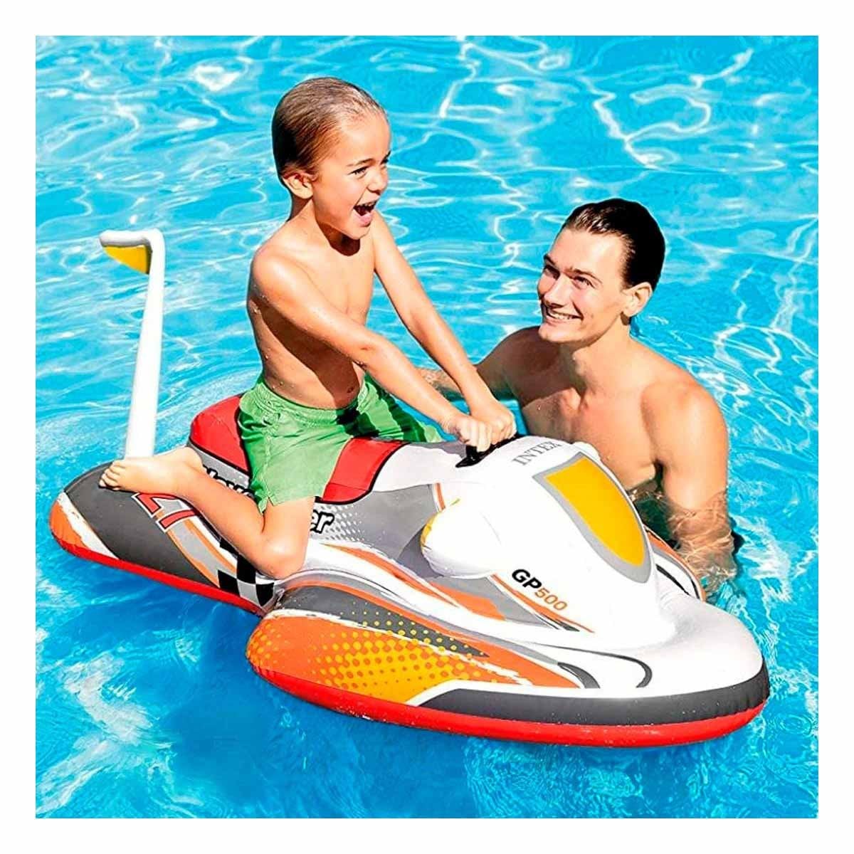 FLOTADOR INFANTIL MOTO 117 X 77 CM LIGERO Y SEGURO Y+LIGAS REGALO - 1