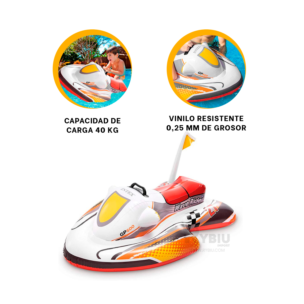 INFLABLE FACIL DE INFLAR DISEÑO DE MOTO Y+GIFT MINIAGENDA - 2