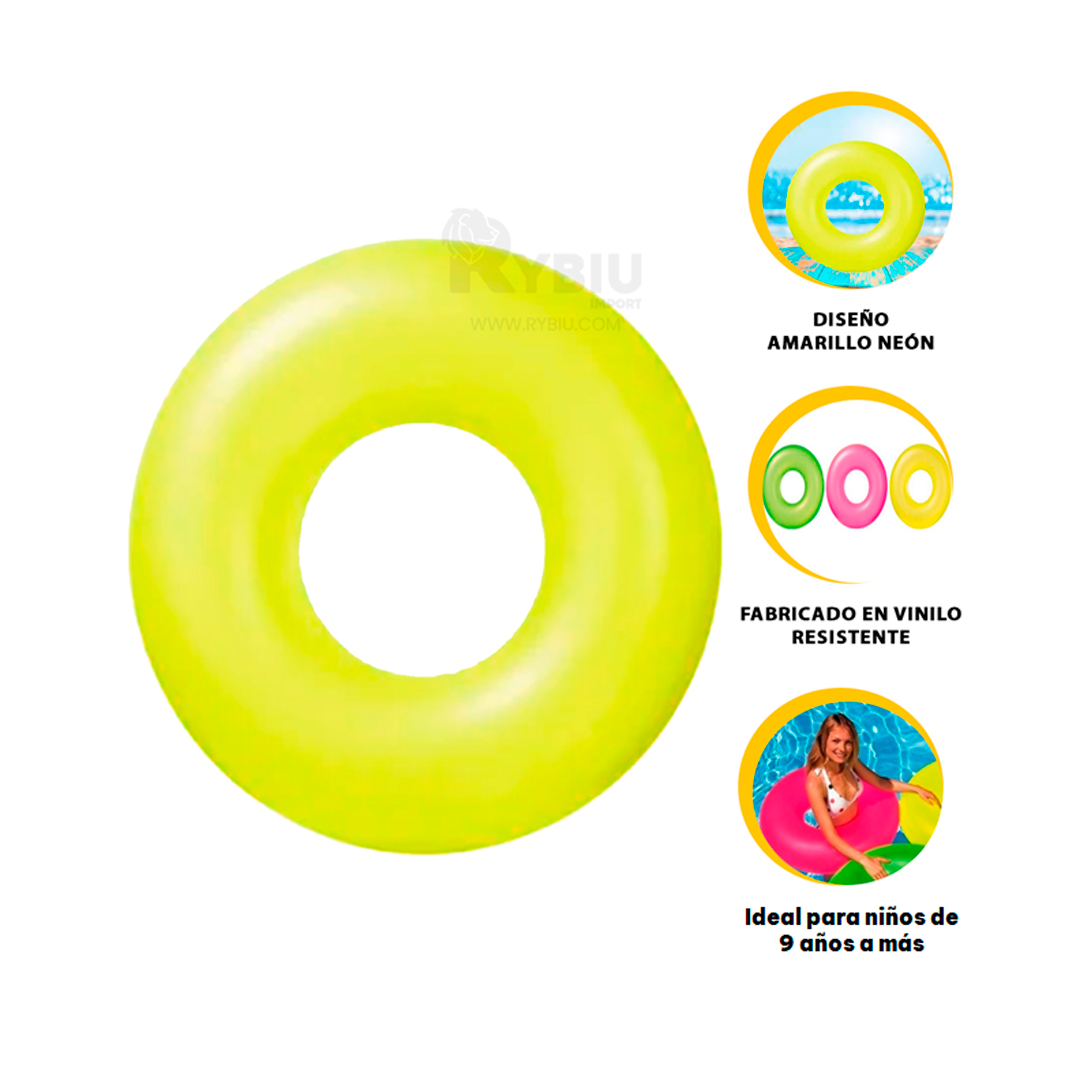 INFLABLE LIGERO DE 91CM EN AMARILLO NEON Y+REGALO STICKERS - 4