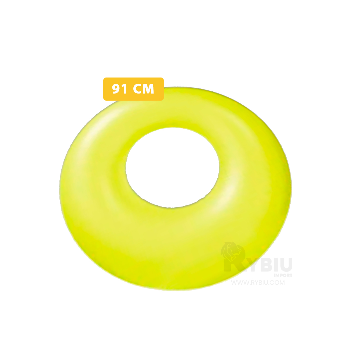 FLOTANTE DE 91CM AMARILLO NEON Y+REGALO LIGAS PARA PEINAR - 5