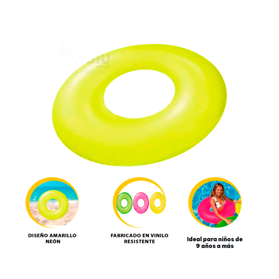 INFLABLE DE DISEÑO 91CM EN AMARILLO NEON Y+REGALO AGENDITA - 1