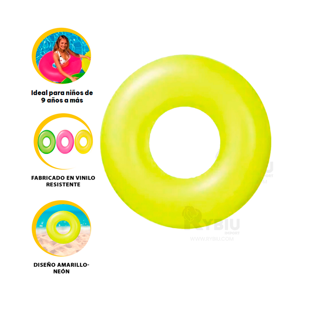 FLOTANTE SIMPLE 91CM EN AMARILLO NEON Y+BANDERITAS ADHESIVAS - 1