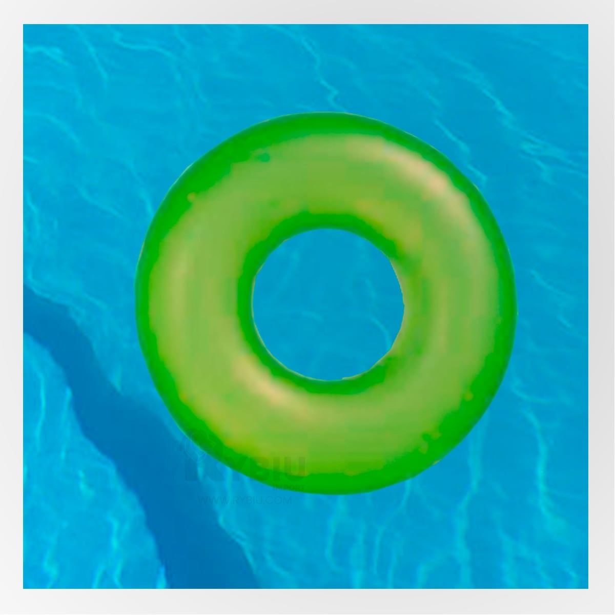 FLOTADOR VERSATIL 91CM EN VERDE NEON Y+PAPEL DE REGALO - 4