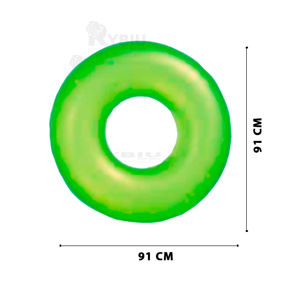FLOTADOR VERSATIL 91CM EN VERDE NEON Y+PAPEL DE REGALO - 5