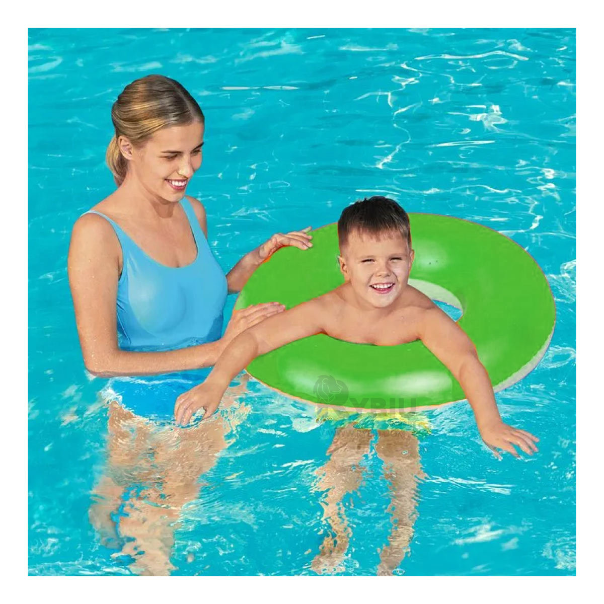 INFLABLE SENCILLO Y COMODO 91CM VERDE NEON Y+GIFT STICKERS - 3