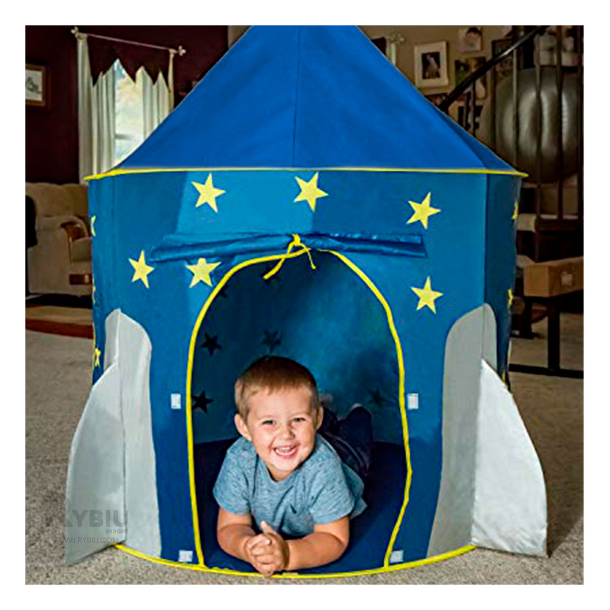 JUEGO DINAMICO DE CARPAS EN COLOR AZUL Y+PAPEL DE REGALO - 1