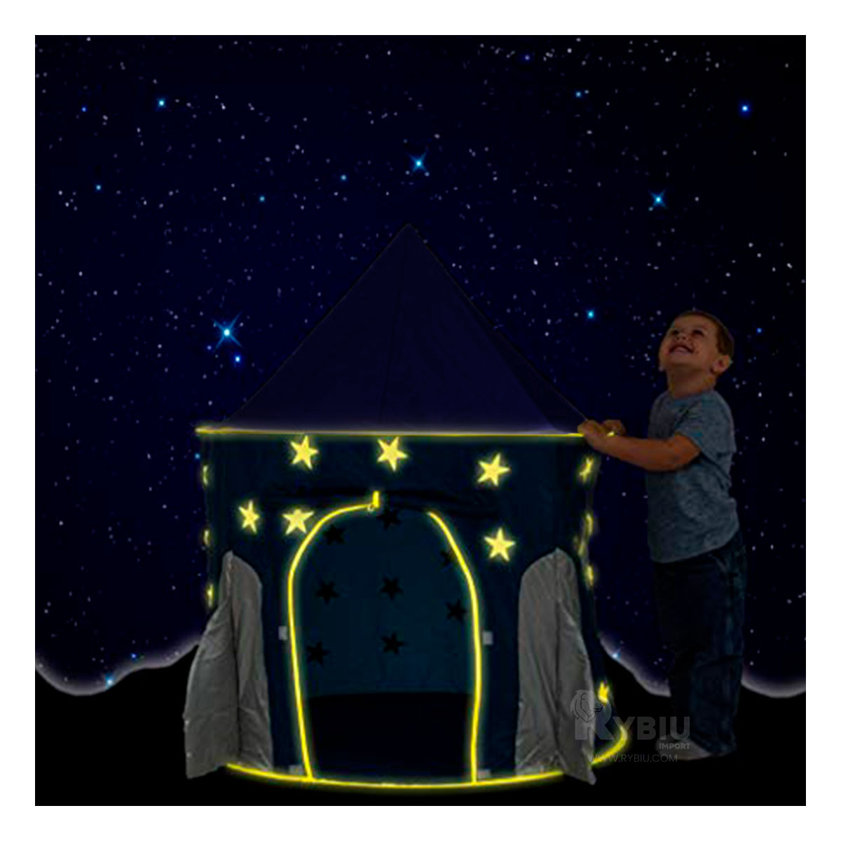 JUEGO DINAMICO DE CARPAS EN COLOR AZUL Y+PAPEL DE REGALO - 2