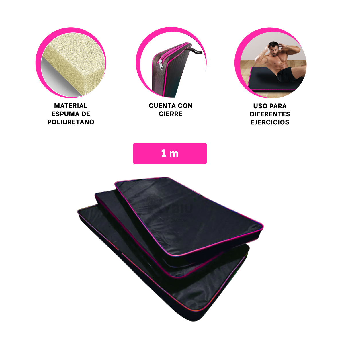 MAT RYBIU DE30542 5.5X100CM GIMNASIO EN TALLA S MATIZ ROSADO + GIFT MINIAGENDA - 3