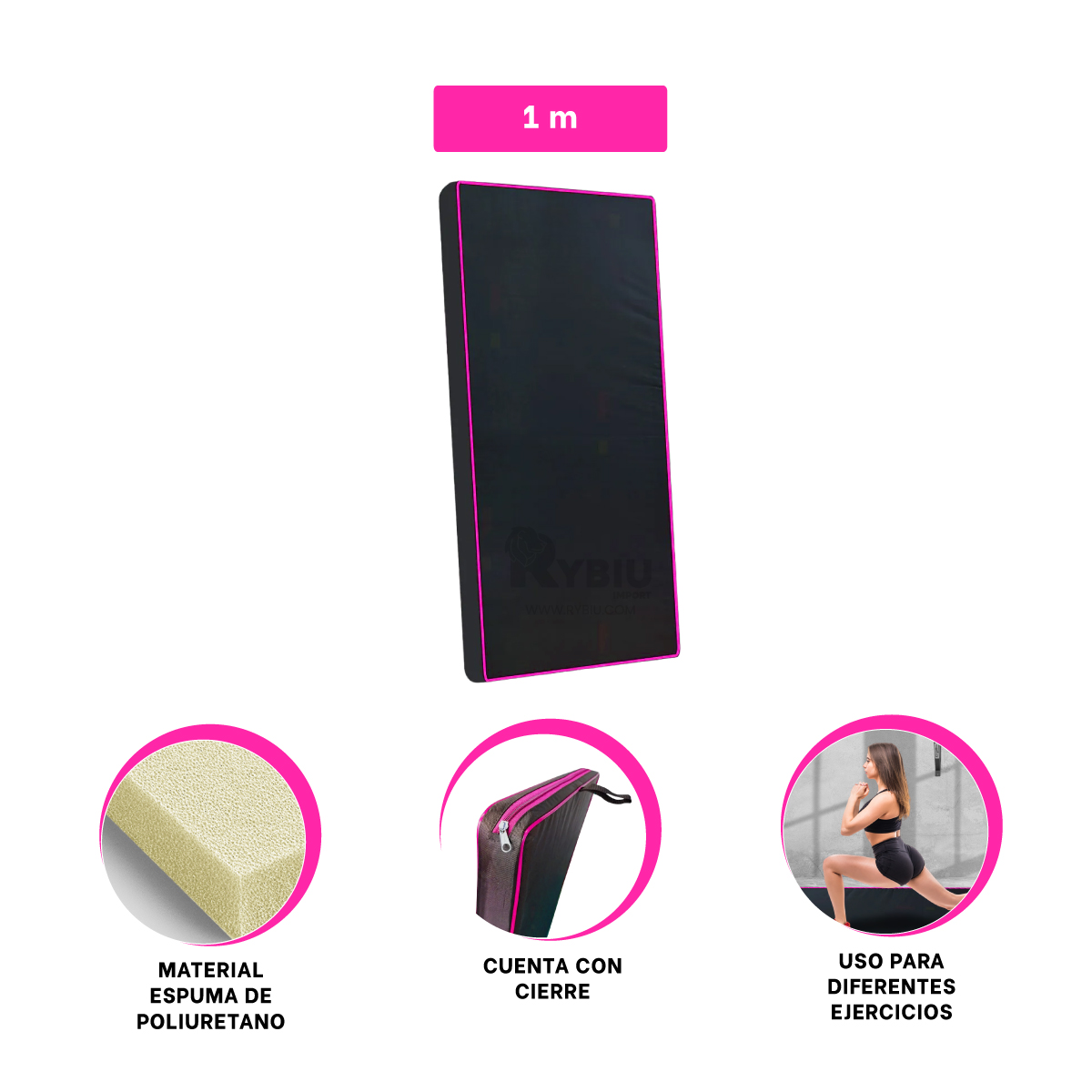 MAT RYBIU DE30542 5.5X100CM GIMNASIO EN TALLA S MATIZ ROSADO + GIFT MINIAGENDA - 4