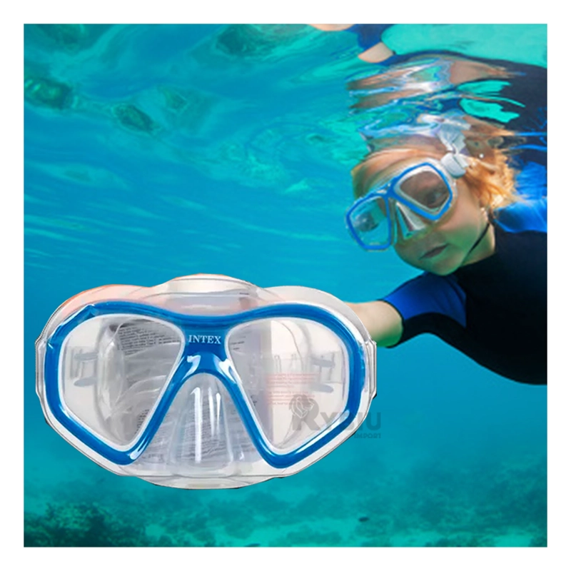 LENTES BUCEO RYBIU 55977 AZUL + REGALO LIGAS PEINAR - 4