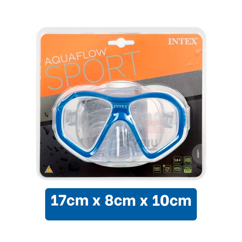 LENTES BUCEO RYBIU 55977 AZUL + REGALO LIGAS PEINAR - 5