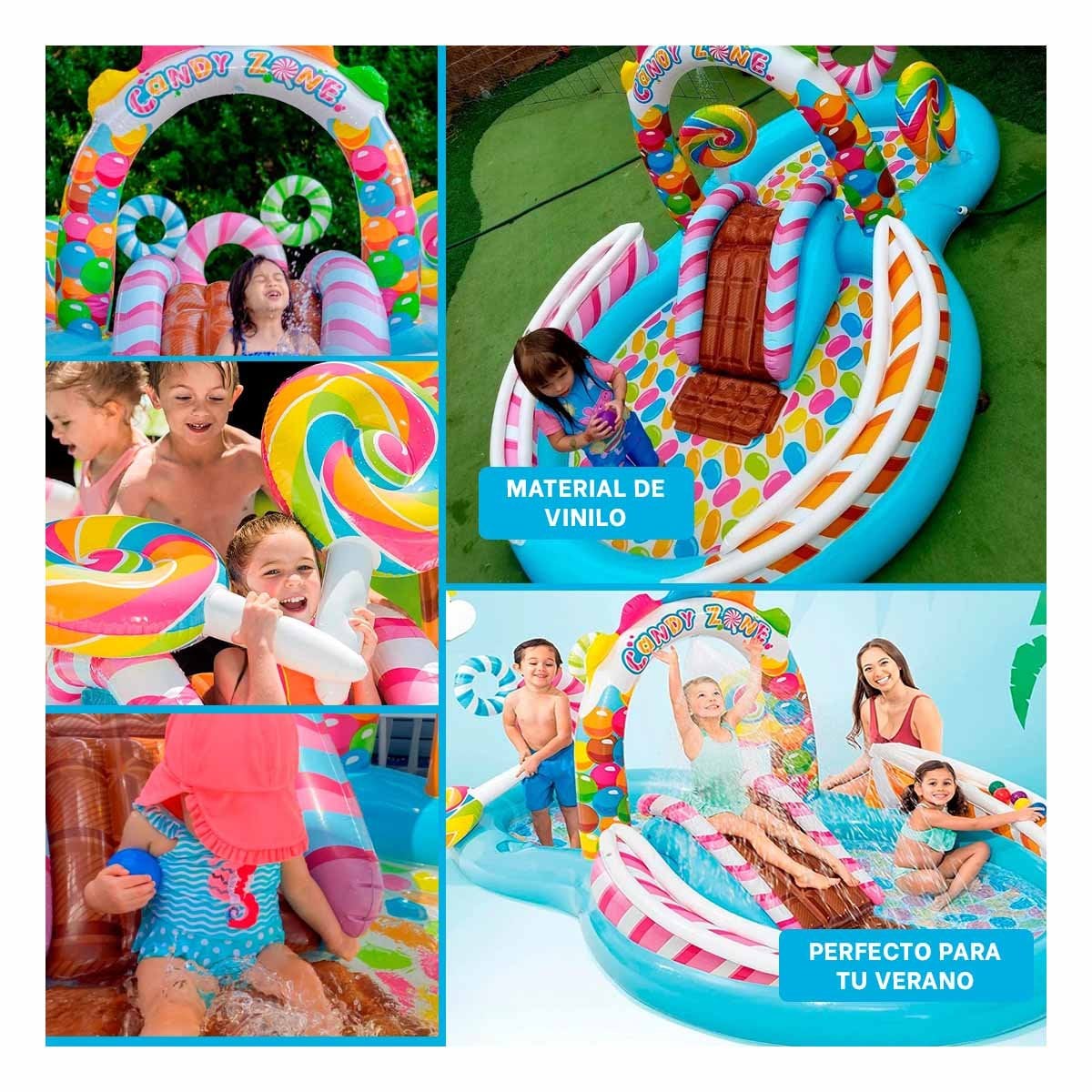 TINA INFLABLE PARA VERANO Y JUEGO EN CASA 295X191X130 CM MULTICOLOR Y+LIGAS REGALO - 5