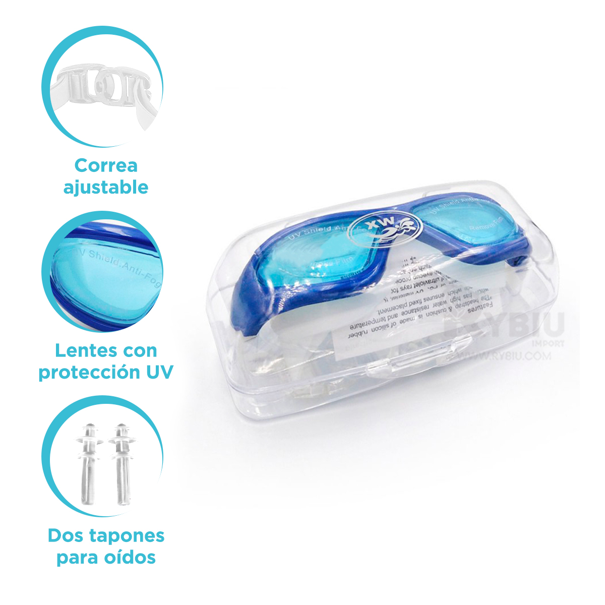 ANTEOJOS RYBIU MG-FD919 CELESTE LIVIANOS DEPORTISTA + GIFT STICKERS - 3