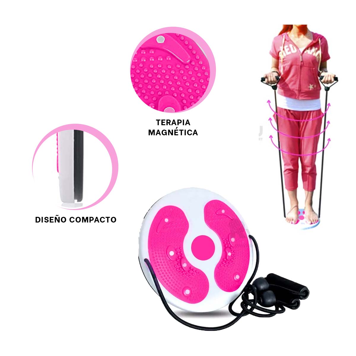 RUEDA RYBIU DE30557 EJERCICIO CON LIGAS FUCSIA + GIFT MINIAGENDA - 3