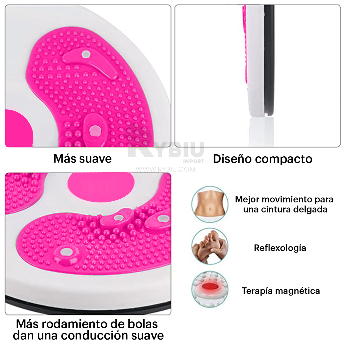 RUEDA RYBIU DE30557 EJERCICIO CON LIGAS FUCSIA + GIFT MINIAGENDA - 4