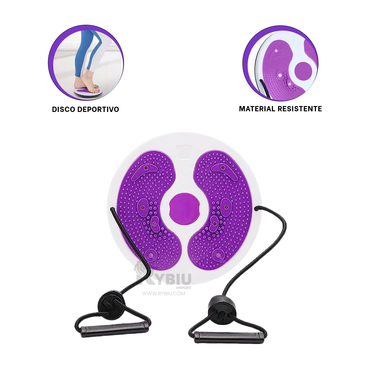 RUEDA ABDOMINAL RYBIU DE30559 MORADO + ENVOLTORIO REGALO - 1