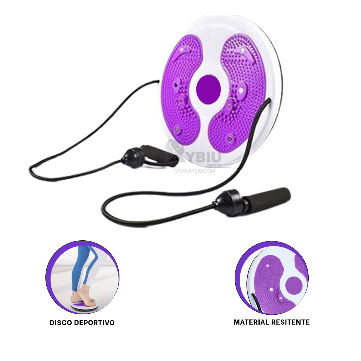 RUEDA ABDOMINAL RYBIU DE30559 MORADO + ENVOLTORIO REGALO - 3