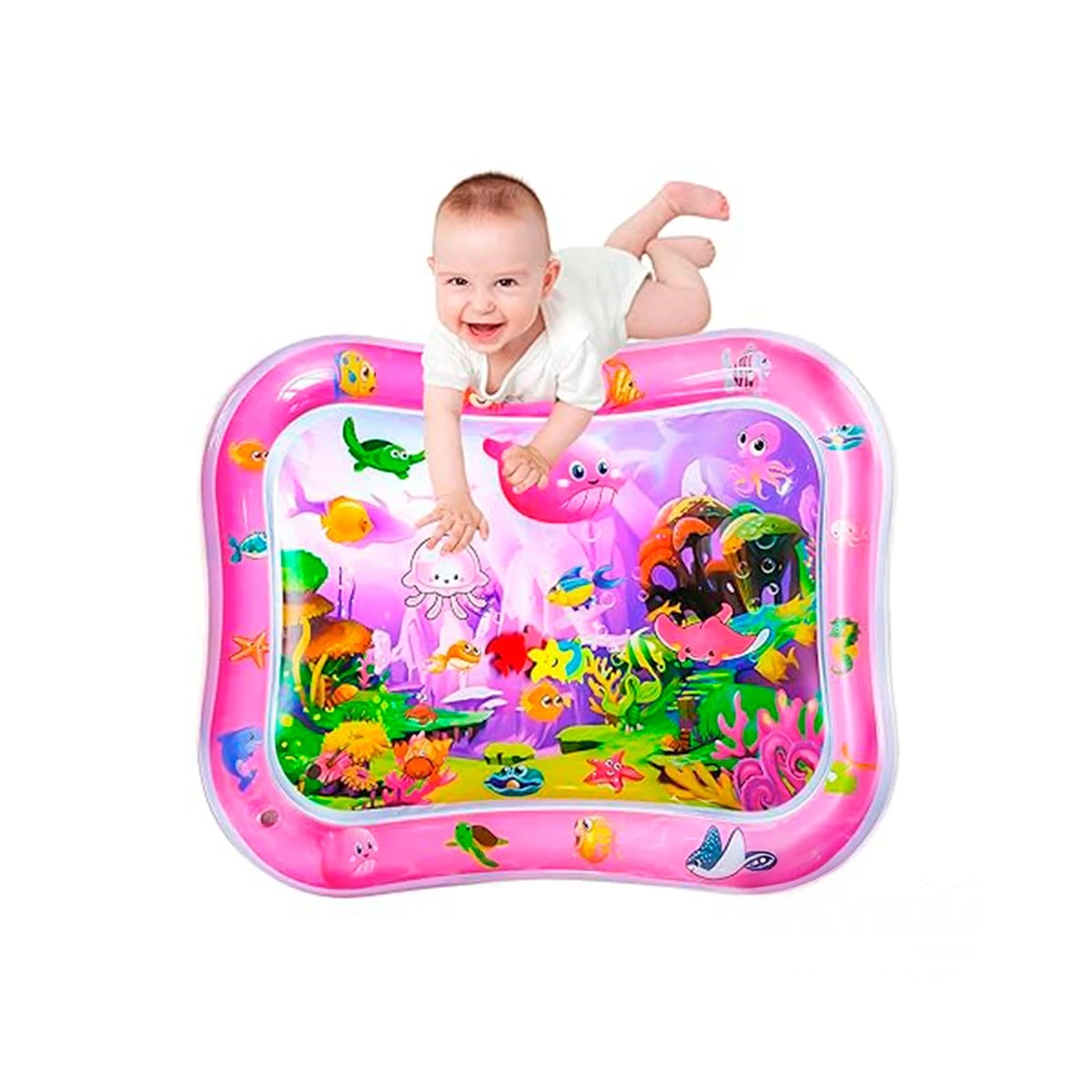 INFLABLE COMPACTO DE COLOR ROSADO Y+PAPEL DE REGALO - 4