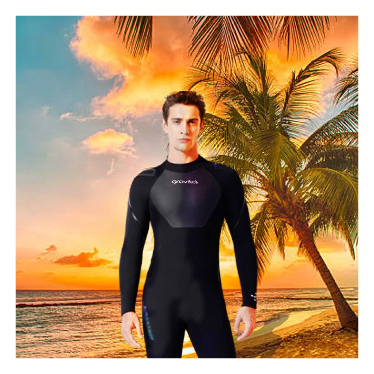 TRAJE BAÑO NATACIÓN HOMBRE RYBIU 61130-M NEGRO DEPORTES ACUATICOS + REGALO STICKERS - 4