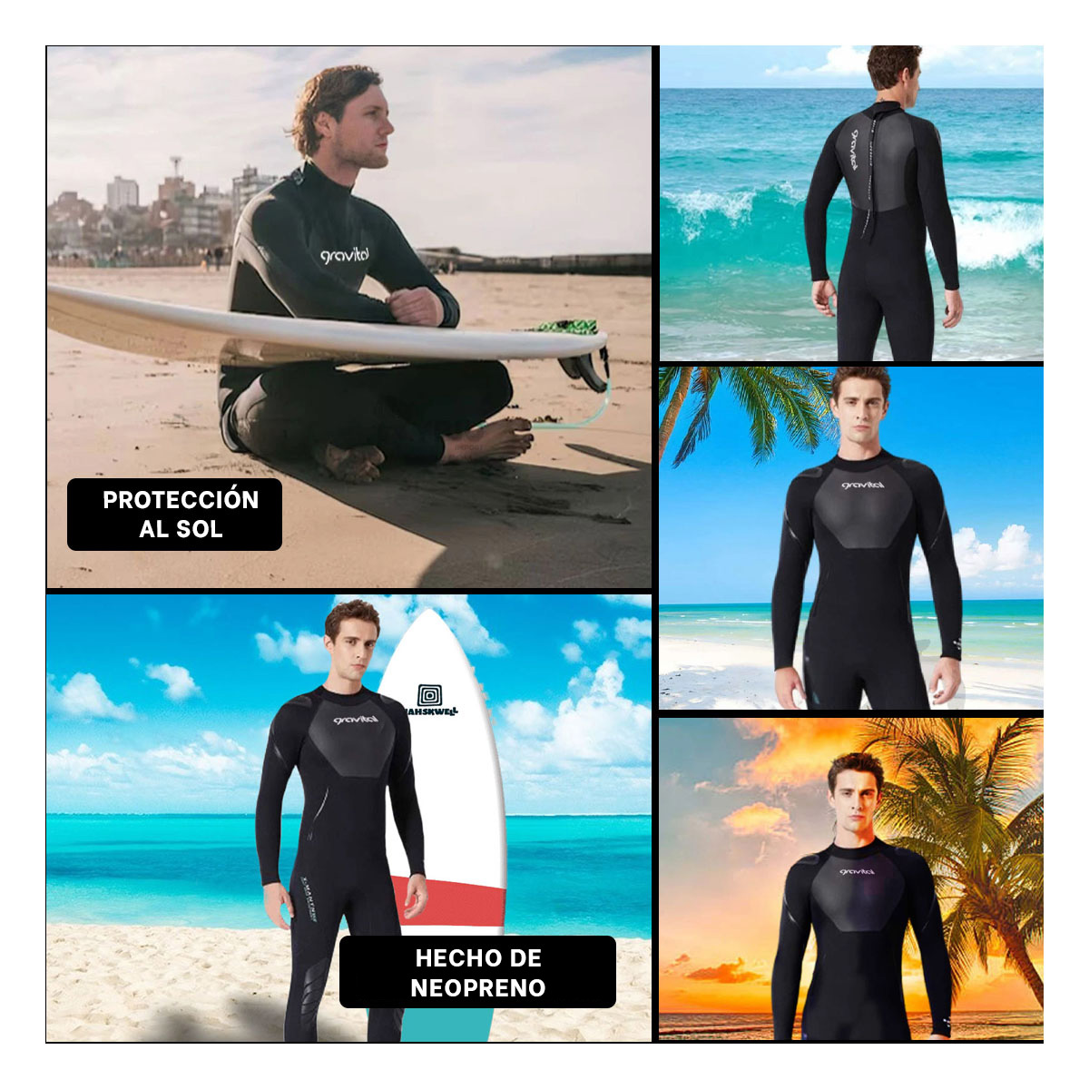 TRAJE BAÑO NATACIÓN HOMBRE RYBIU 61130-M NEGRO ESPECIAL EL MAR + GIFT MINIAGENDA - 3
