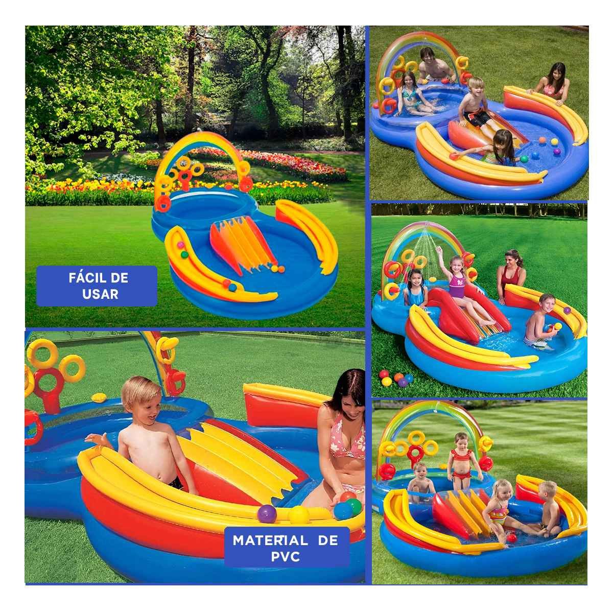 PARQUE RECREATIVO ARCOIRIS INFLABLE PARA NINOS USO EXTERIOR FAMILIAR Y+POST IT - 1