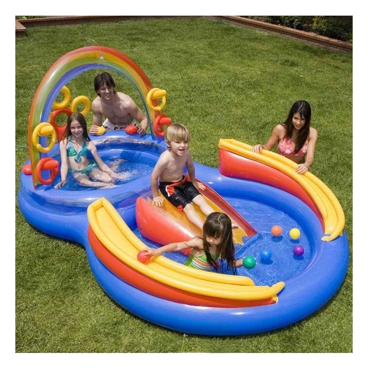 PARQUE RECREATIVO ARCOIRIS INFLABLE PARA NINOS USO EXTERIOR FAMILIAR Y+POST IT - 3