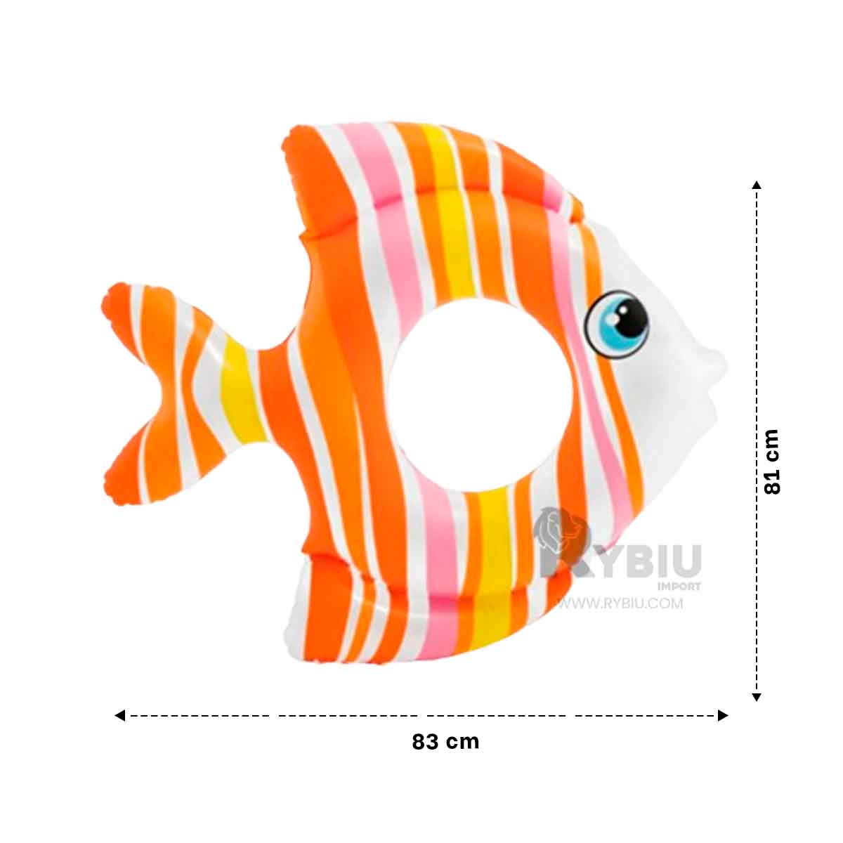 FLOTANTE DE PEZ RAYADO ANARANJADO Y+REGALO LIGAS PARA PEINAR - 5