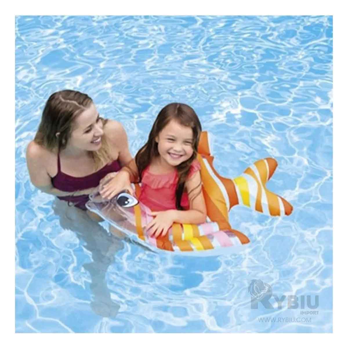 INFLABLE CON DISEÑO PEZ RAYADO ANARANJADO Y+REGALO AGENDITA - 2