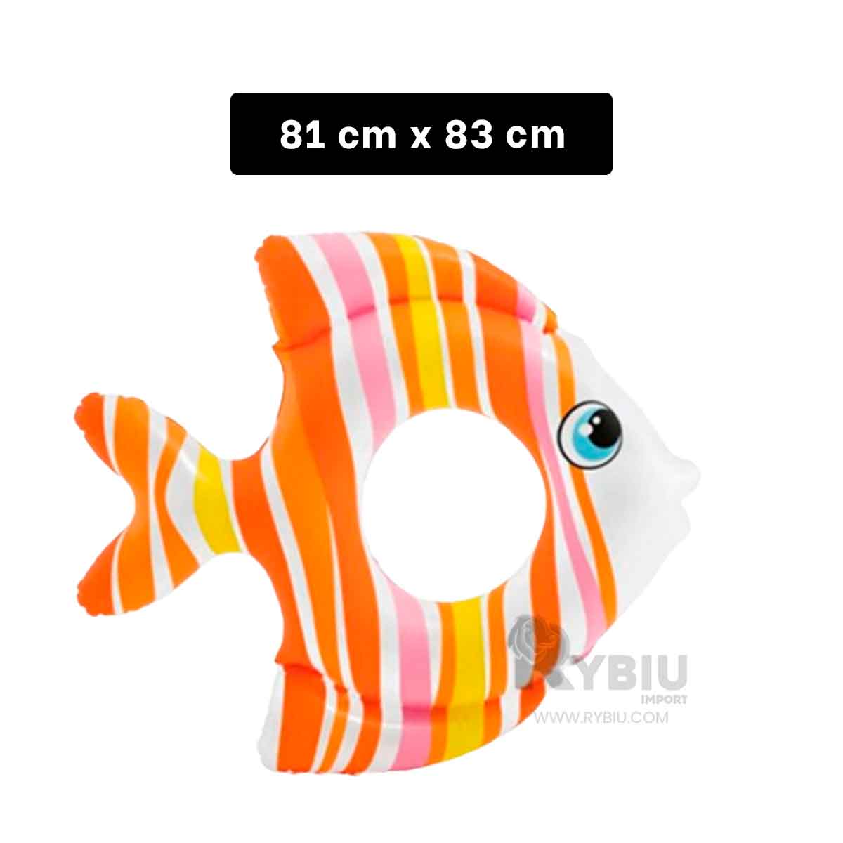 INFLABLE CON DISEÑO PEZ RAYADO ANARANJADO Y+REGALO AGENDITA - 5