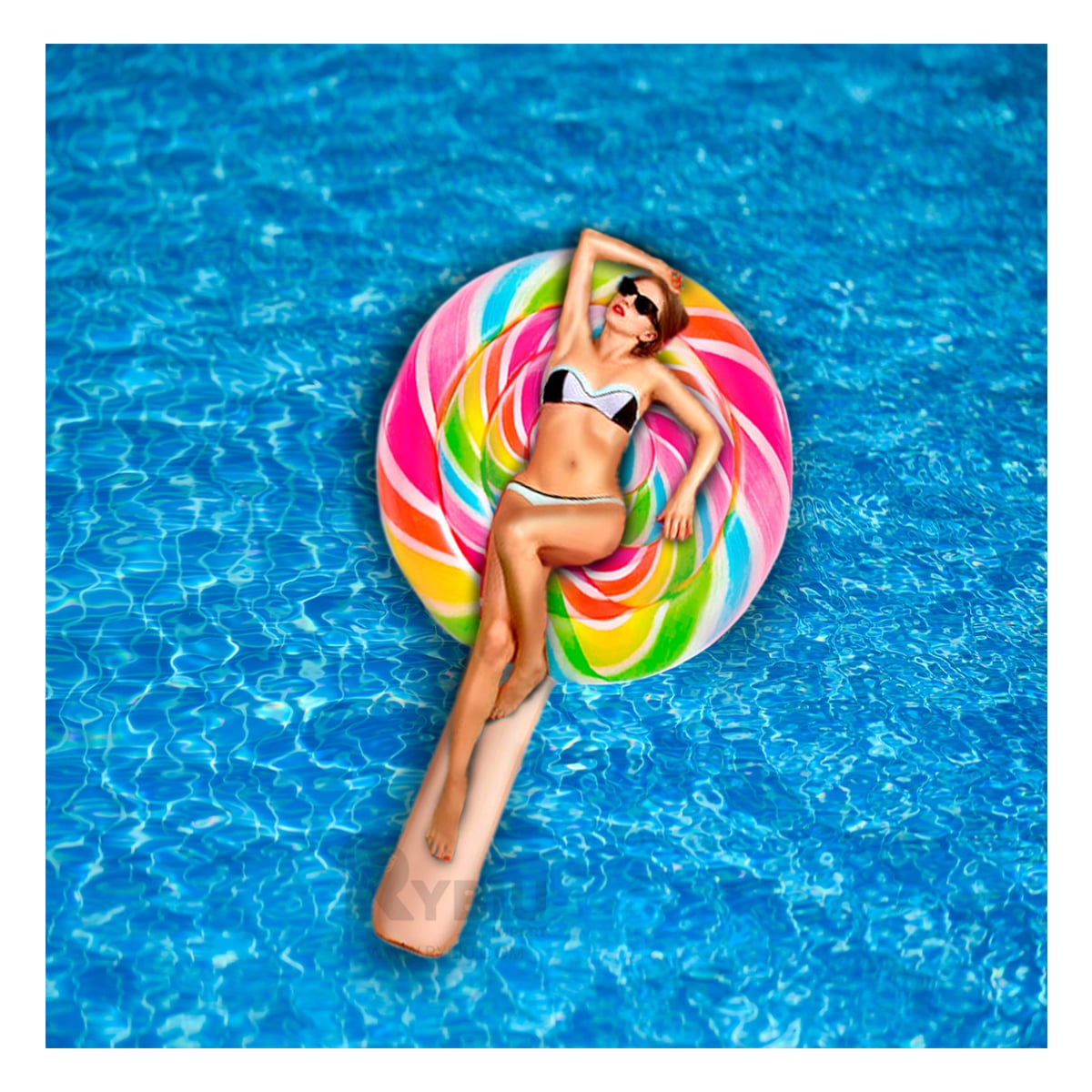 FLOTADOR RYBIU 58753EU MULTICOLOR PLAYA CARAMELO + REGALO LIGAS PEINAR - 3