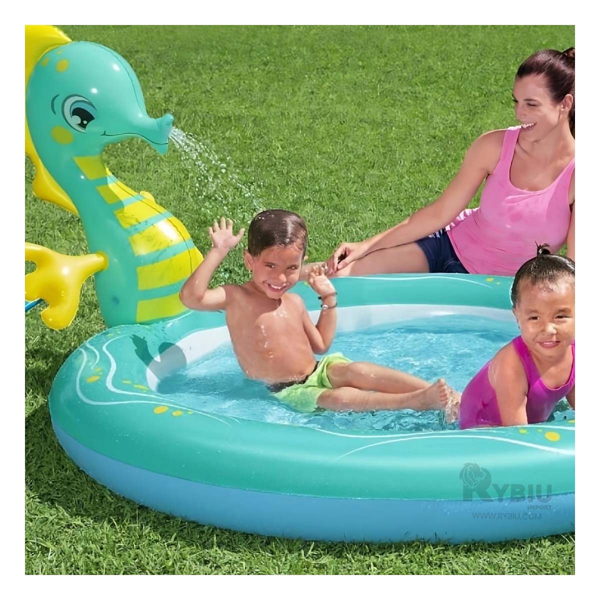 ALBERCA TRANQUILA INFANTIL COLOR VERDE AGUA Y+GIFT STICKERS - 4
