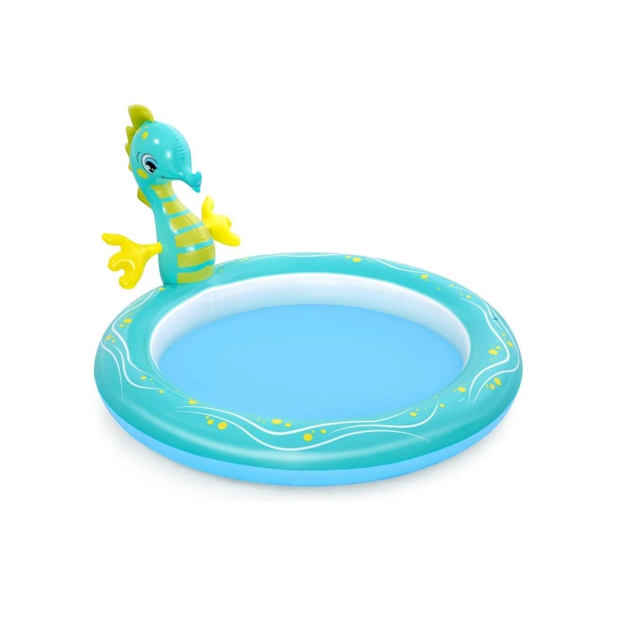 ALBERCA INFLABLE CABALLITO DE MAR PARA HOGAR Y CASA CON DISENO MARINO Y+LIGAS REGALO - 3