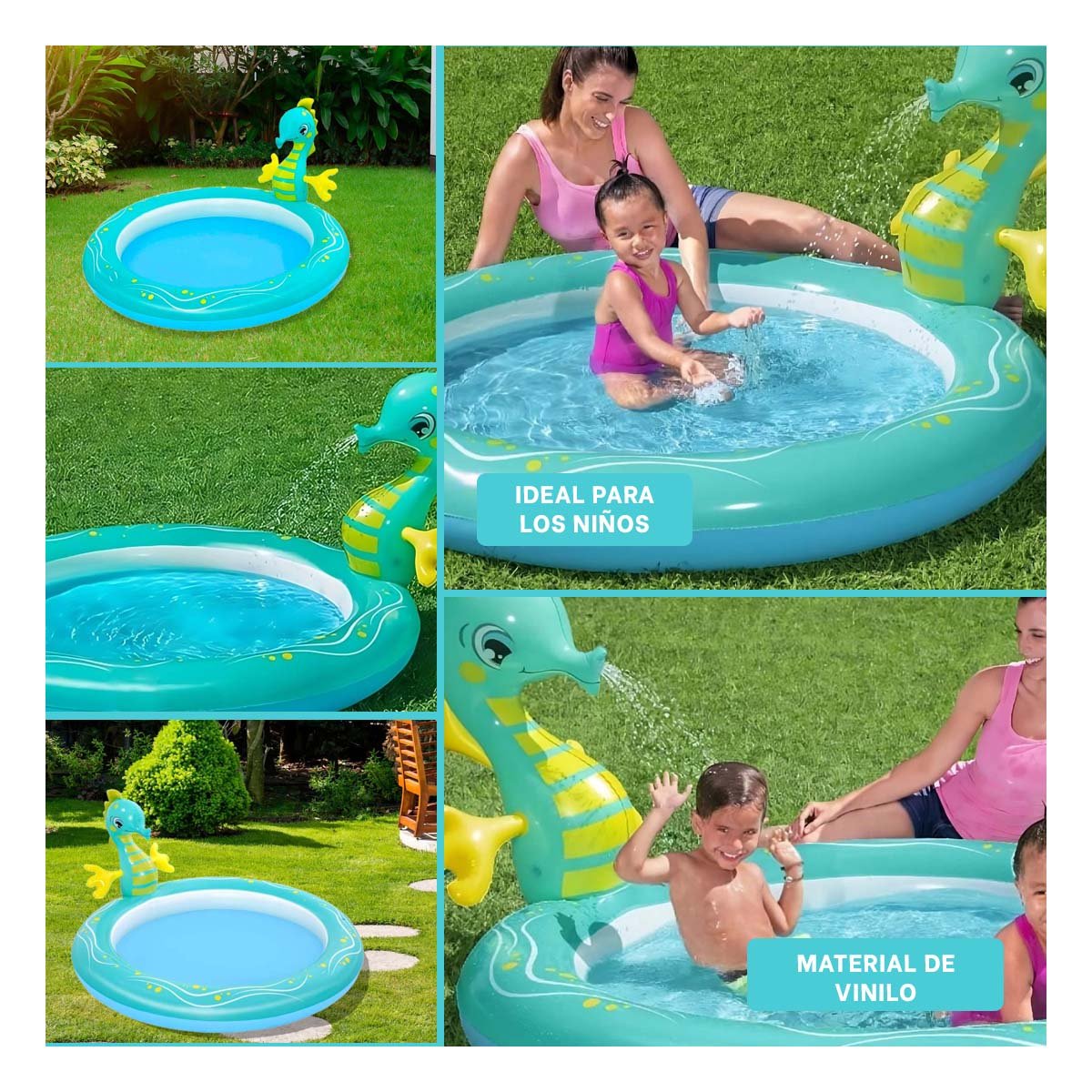 BANERA INFLABLE CABALLITO DE MAR PARA HOGAR Y JARDIN CON DISENO MARINO Y+POST IT - 1