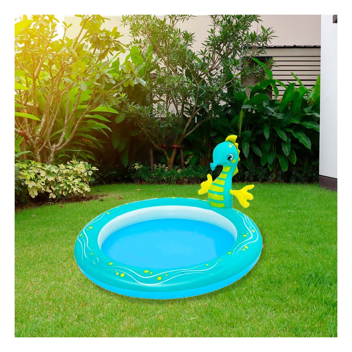 BANERA INFLABLE CABALLITO DE MAR PARA HOGAR Y JARDIN CON DISENO MARINO Y+POST IT - 2