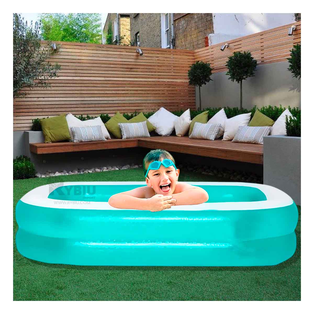 PISCINA REFRESCANTE INFANTIL DE VERDE Y+PAPEL DE REGALO - 3
