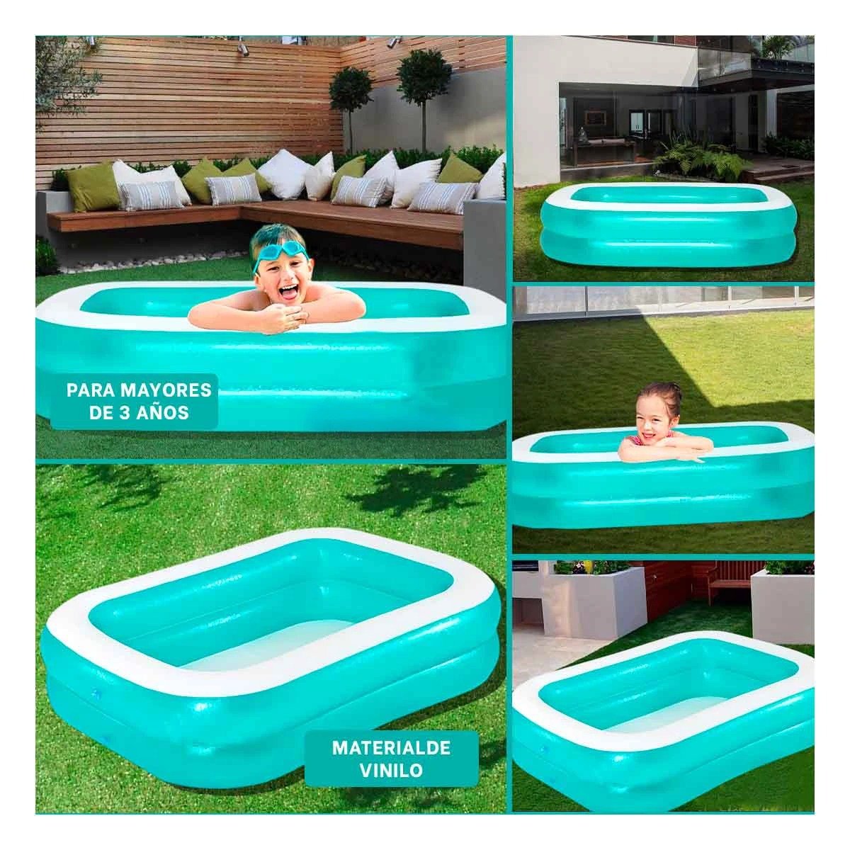 AMBIENTE INFLABLE PARA EXTERIOR CON SUPERFICIE COMODA Y FACIL LIMPIEZA Y+LIGAS REGALO - 5