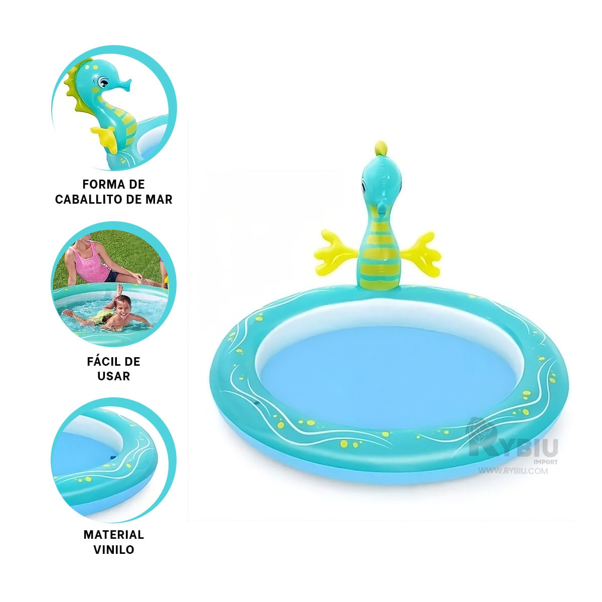 PISCINA REFRESCANTE INFANTIL DE VERDE AGUA Y+PAPEL DE REGALO - 2