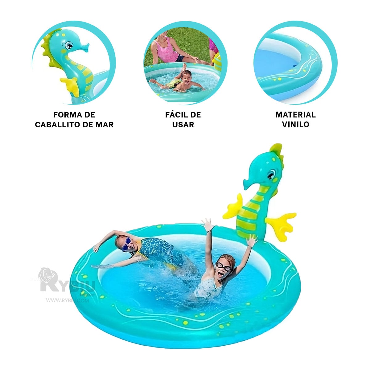 PISCINA REFRESCANTE INFANTIL DE VERDE AGUA Y+PAPEL DE REGALO - 3