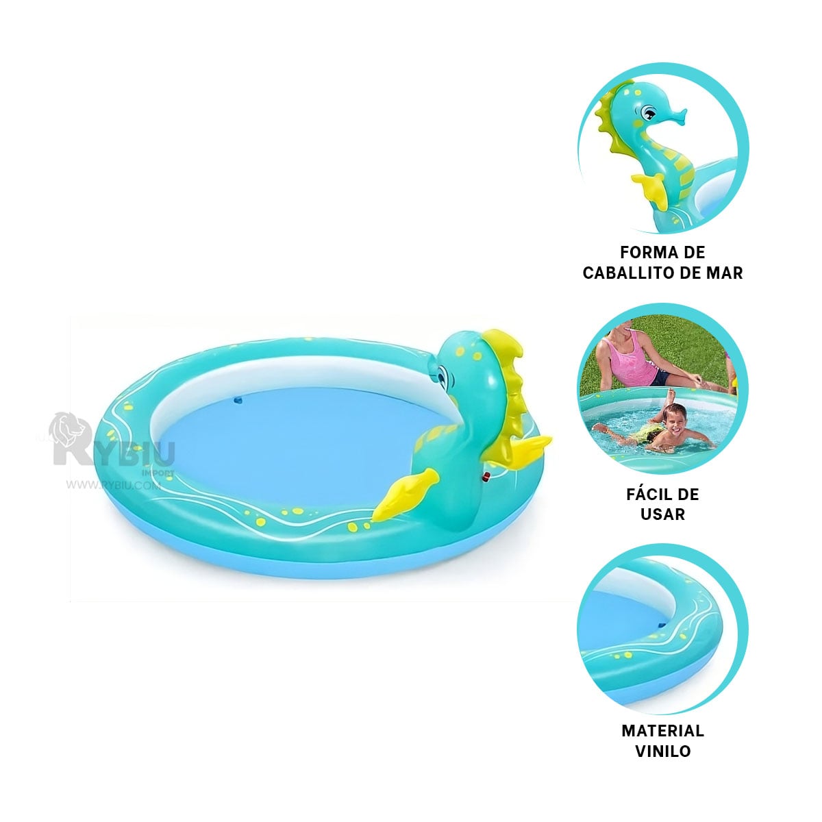 PISCINA REFRESCANTE INFANTIL DE VERDE AGUA Y+PAPEL DE REGALO - 4